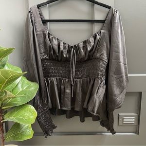 Satin Long Sleeve Top